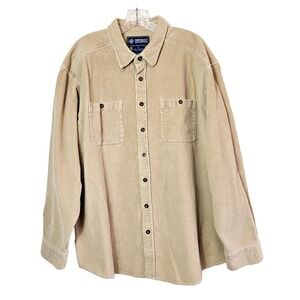Northeast Outfitters Unisex Tan Cotton‎ Flannel Textured Shacket Shirt LARGE L/S
